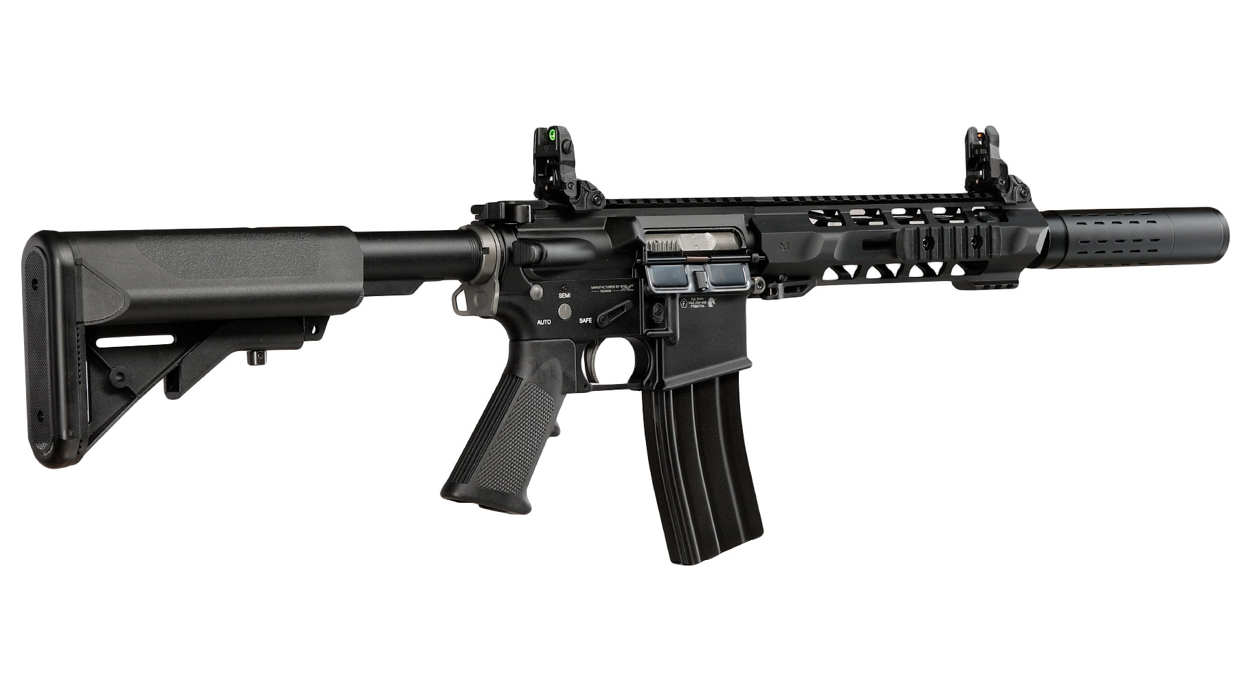 SRC M4 Zaros-S Silenced Vollmetall GBB 6mm BB schwarz - Forged Receiver Edition Bild 3