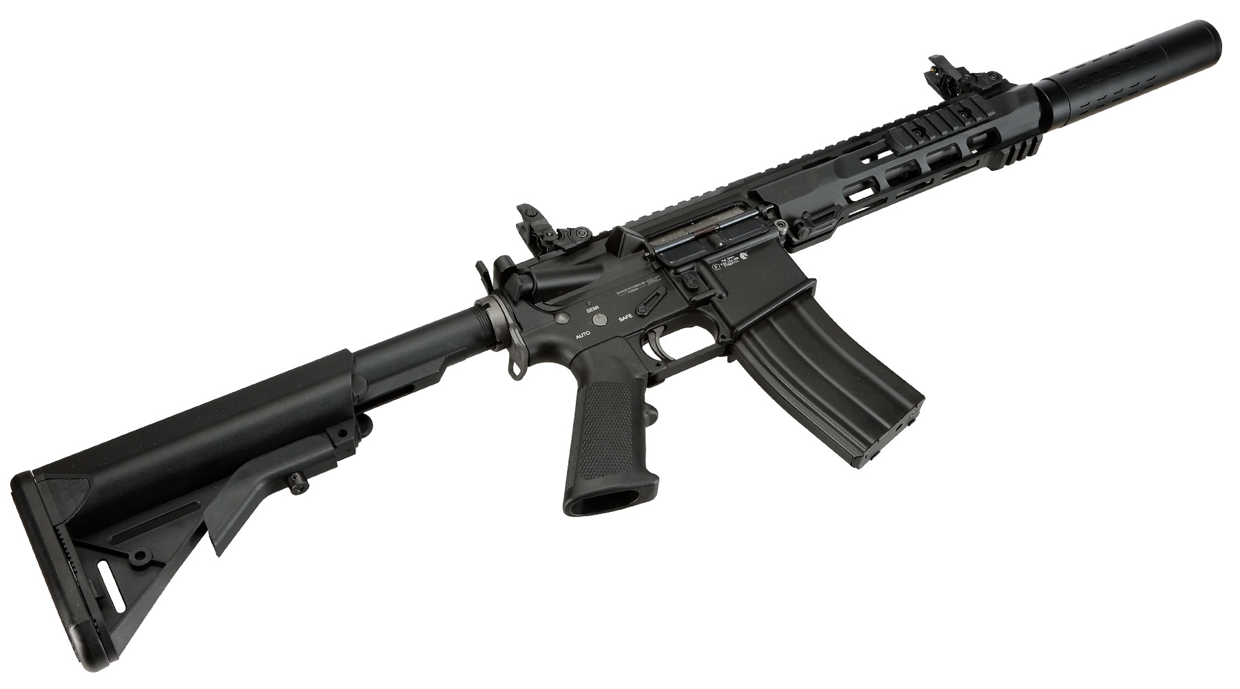 SRC M4 Zaros-S Silenced Vollmetall GBB 6mm BB schwarz - Forged Receiver Edition Bild 5