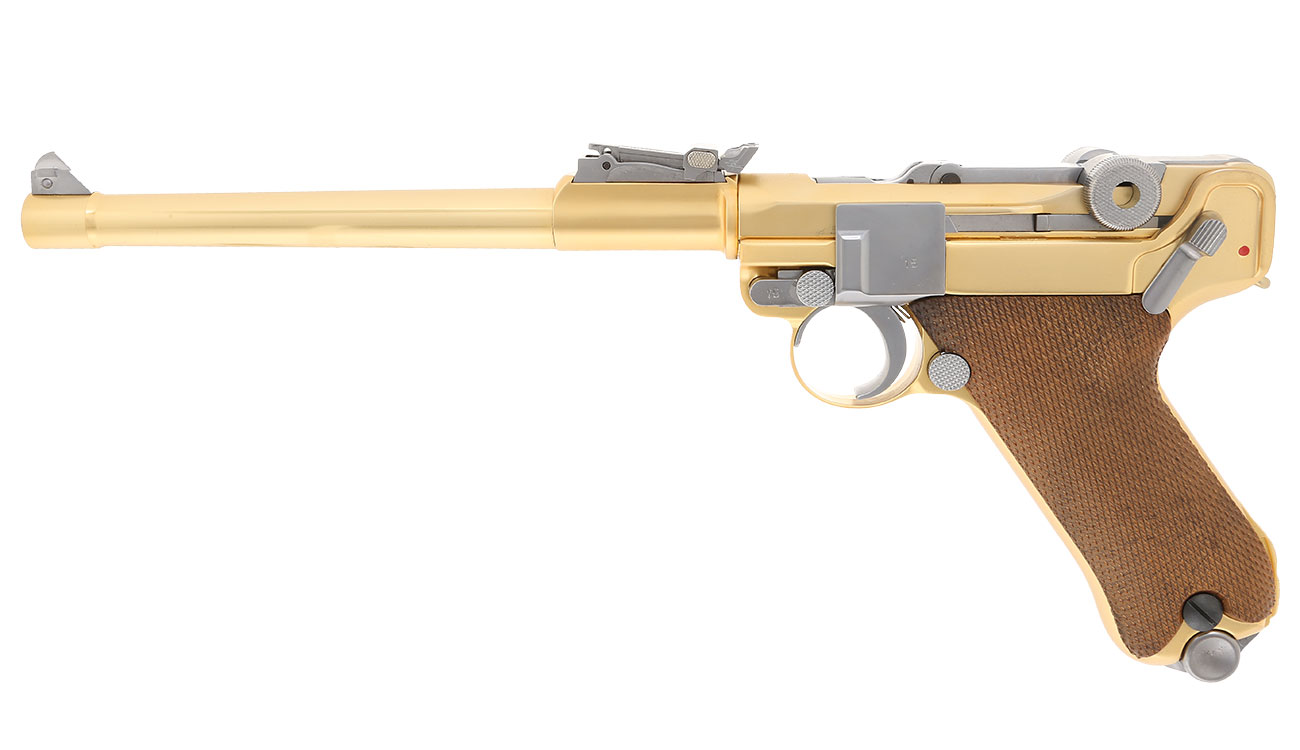 Wei-ETech P08 Airsoft Vollmetall GBB 6mm BB Gold-Plated-Finish Version - 8 Zoll Version Bild 1