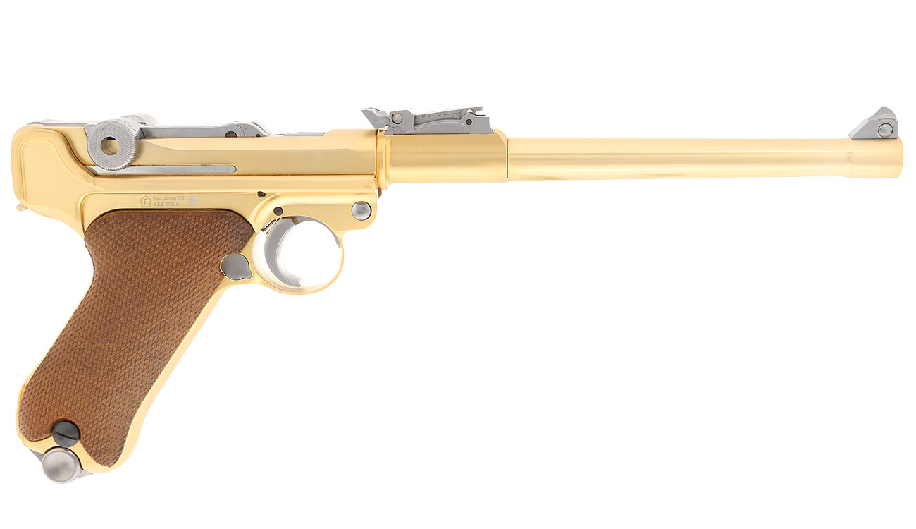 Wei-ETech P08 Airsoft Vollmetall GBB 6mm BB Gold-Plated-Finish Version - 8 Zoll Version Bild 3