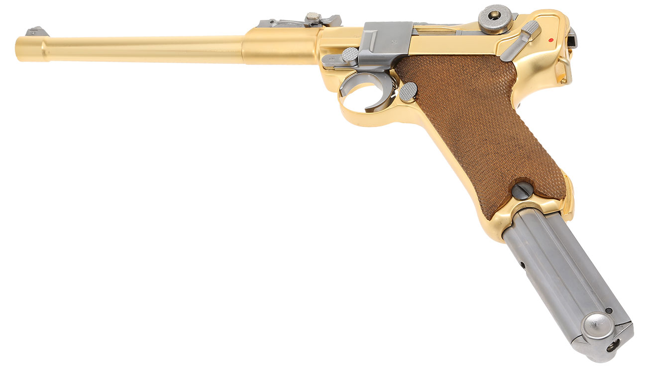 Wei-ETech P08 Airsoft Vollmetall GBB 6mm BB Gold-Plated-Finish Version - 8 Zoll Version Bild 5