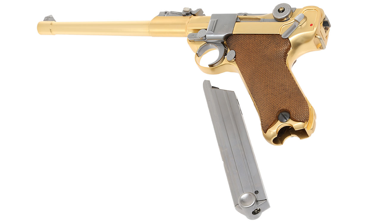 Wei-ETech P08 Airsoft Vollmetall GBB 6mm BB Gold-Plated-Finish Version - 8 Zoll Version Bild 6