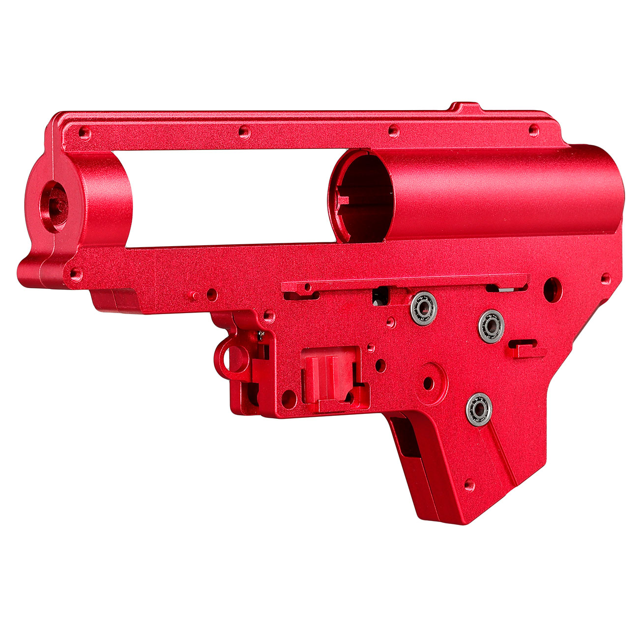 Evolution 8mm CNC 7075 Aluminium Gearboxgehuse Version 2 rot inkl. Kugellager / Switch-Assembly Bild 2