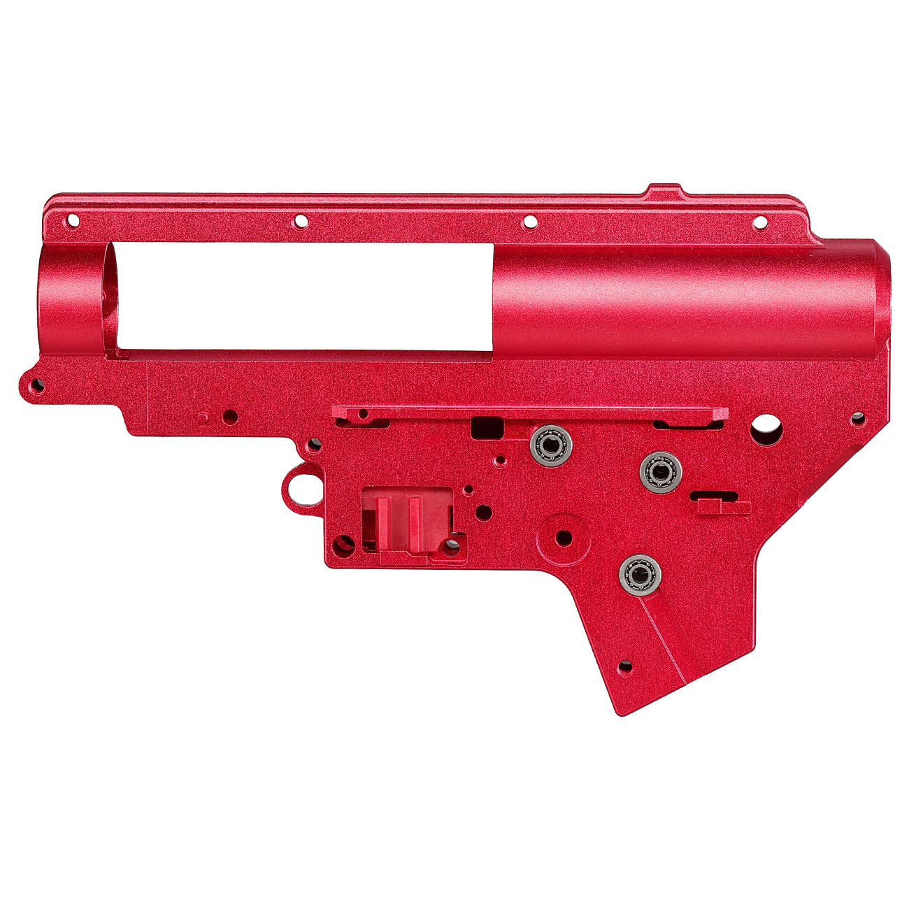 Evolution 8mm CNC 7075 Aluminium Gearboxgehuse Version 2 rot inkl. Kugellager / Switch-Assembly Bild 3