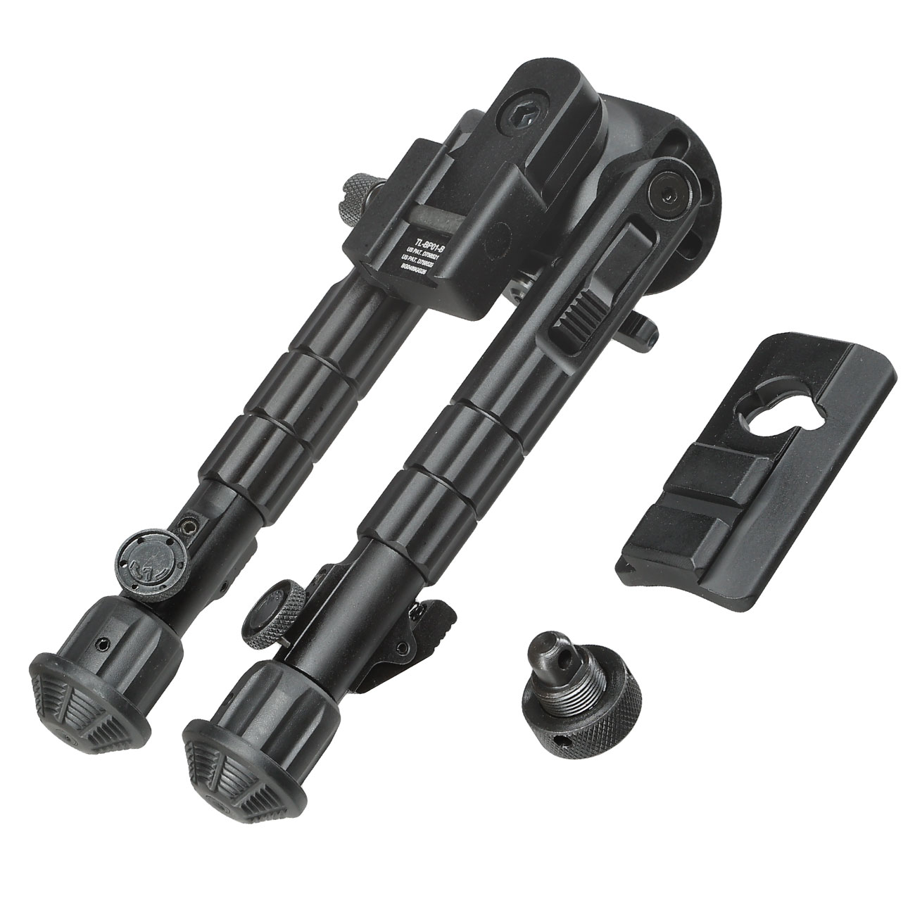UTG Heavy Duty Recon 360 Grad Fine Tune Metall Zweibein - Gummife 160 - 230 mm schwarz - Version 3