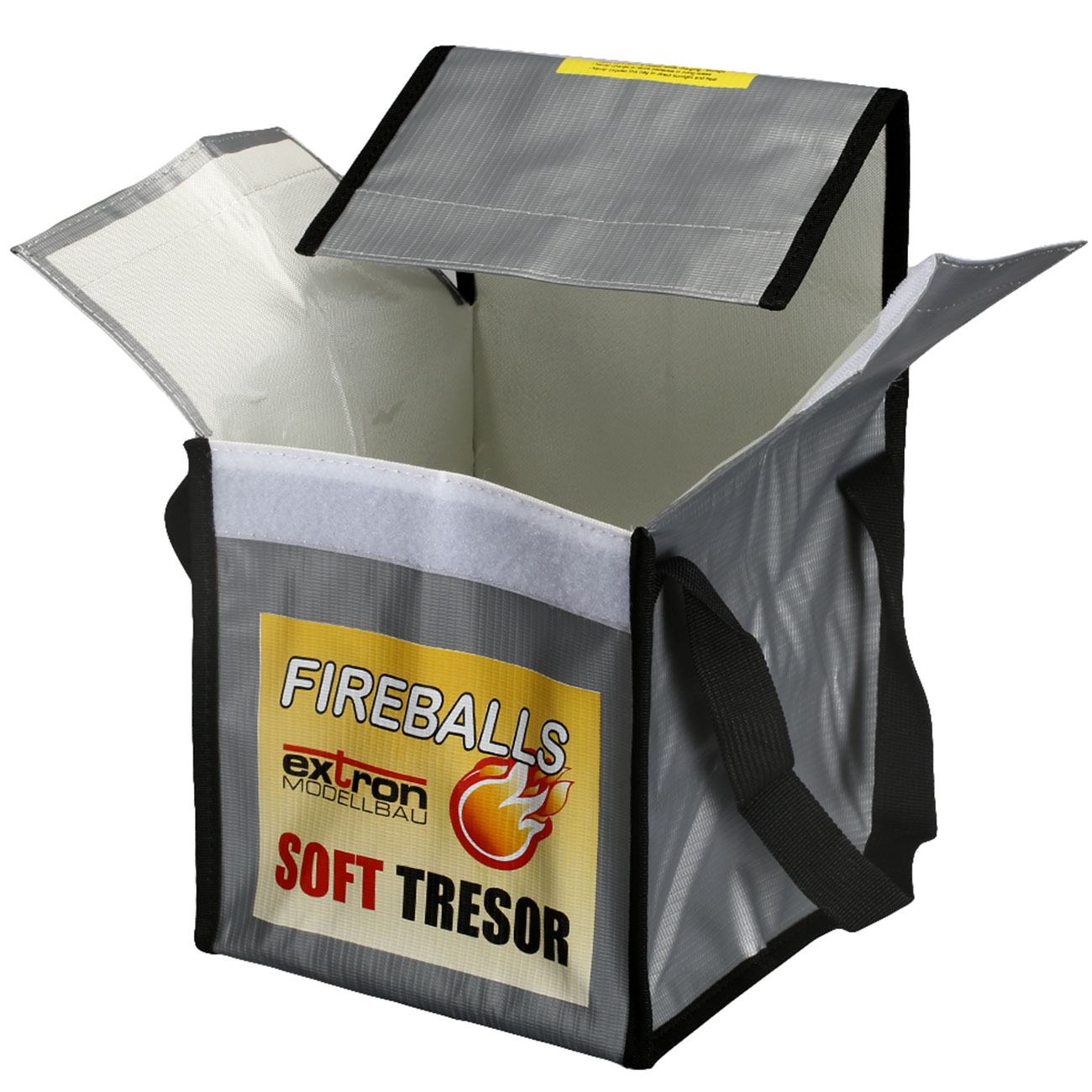Extron Fireballs Soft Tresor 20 x 20 x 20 cm Feuerfeste Sicherheitstasche f. Brandschutzgranulat grau Bild 1