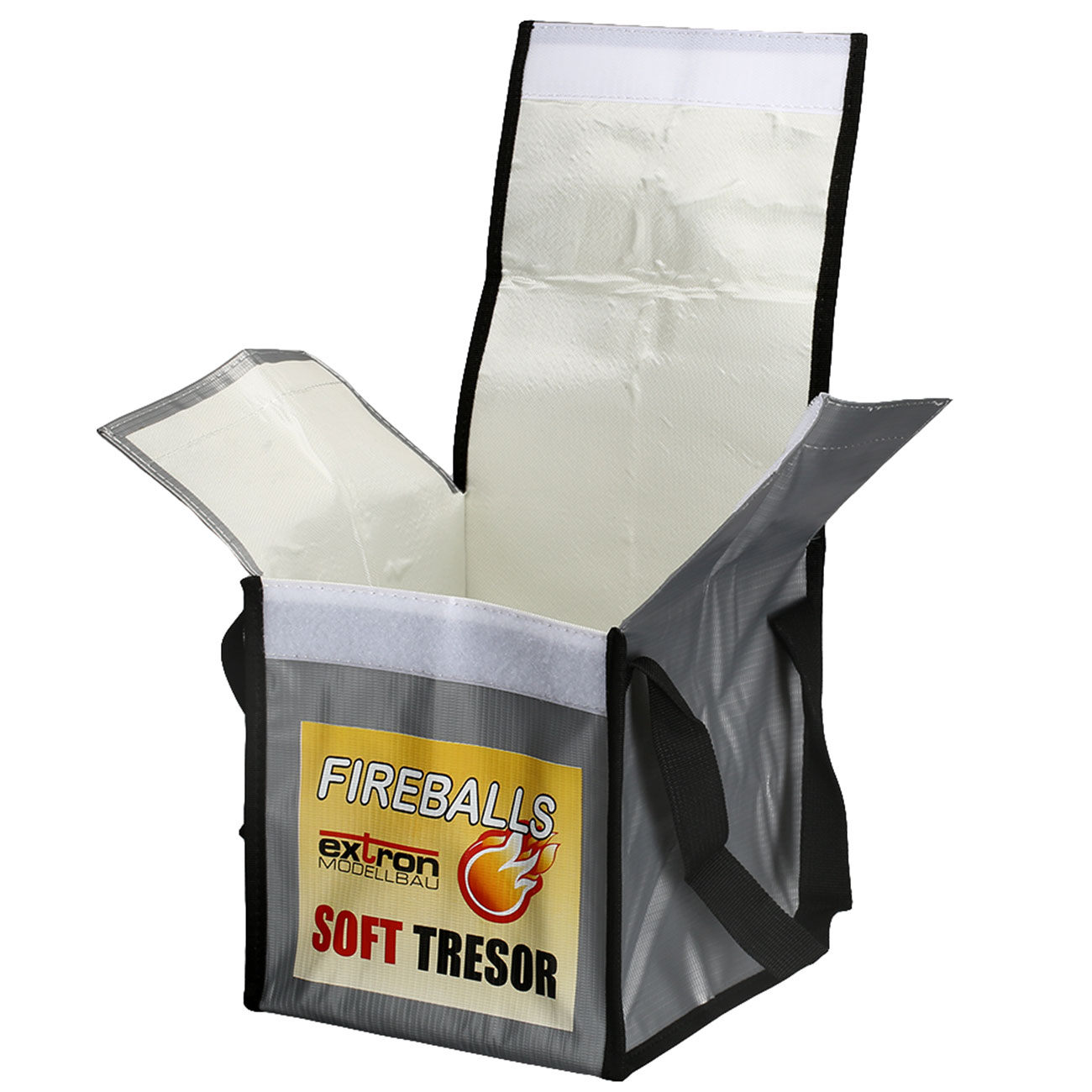 Extron Fireballs Soft Tresor 20 x 20 x 20 cm Feuerfeste Sicherheitstasche f. Brandschutzgranulat grau Bild 3