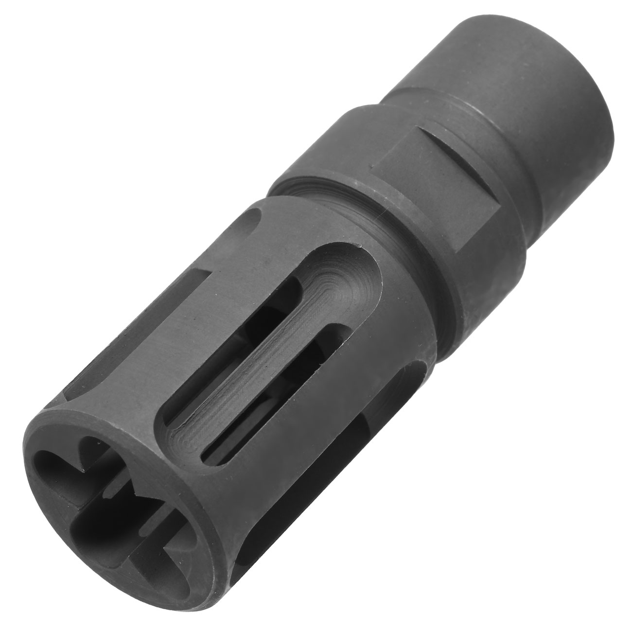 Evolution CNC Stahl Birdcage Flash-Hider stahlgrau 14mm-