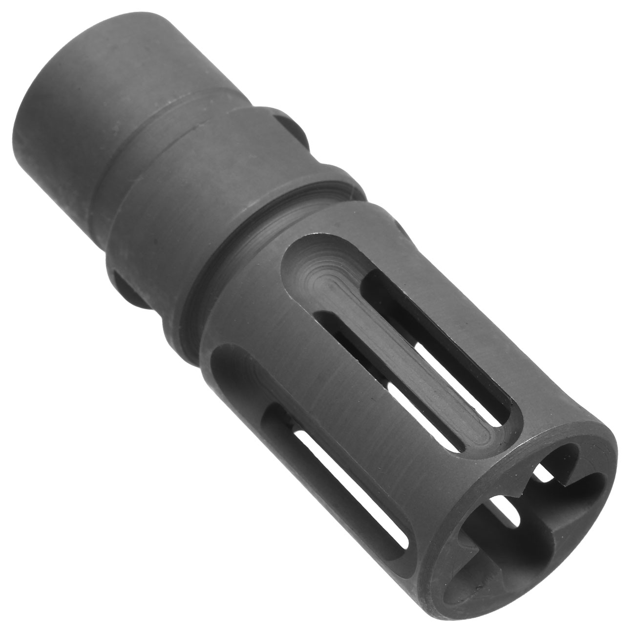 Evolution CNC Stahl Birdcage Flash-Hider stahlgrau 14mm- Bild 1