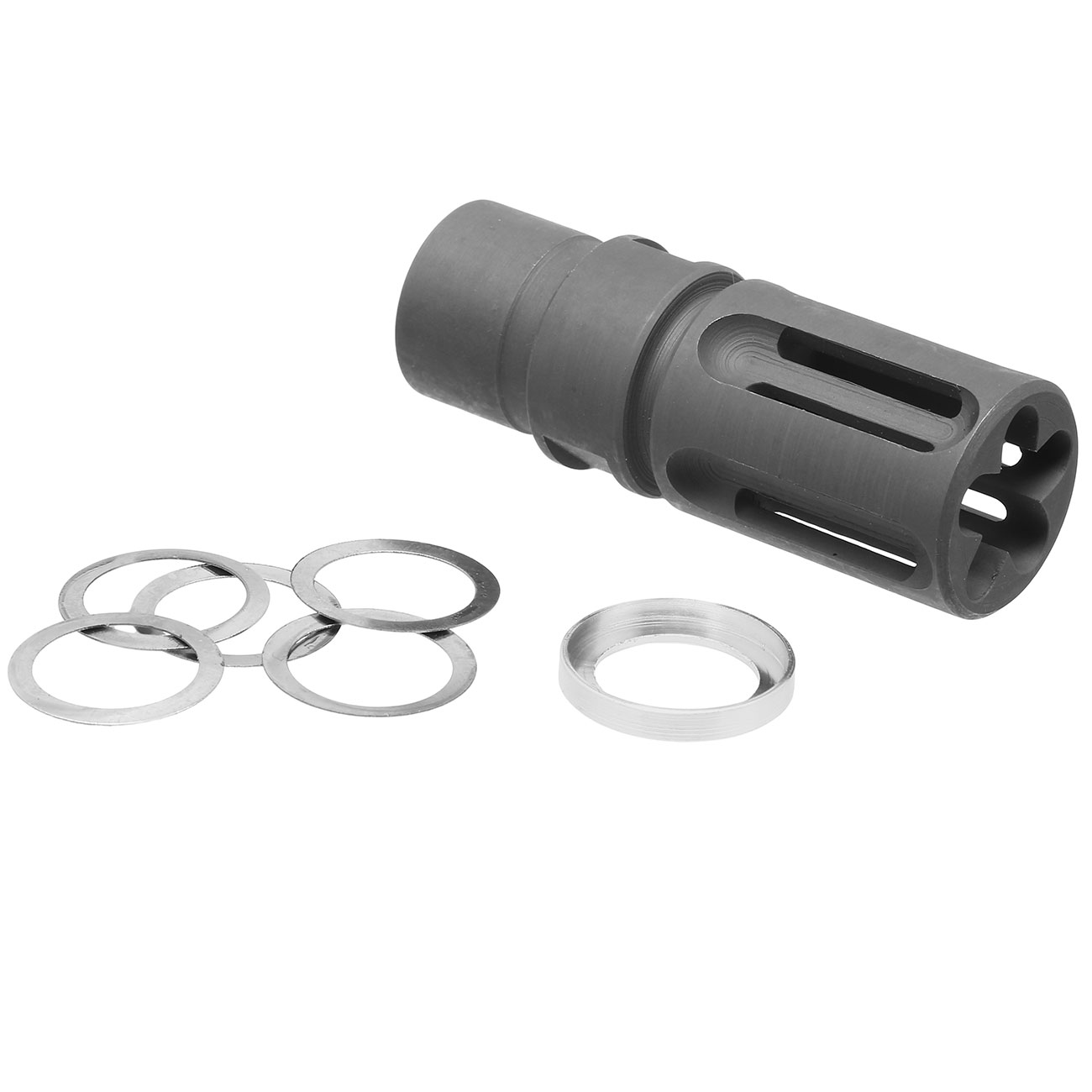 Evolution CNC Stahl Birdcage Flash-Hider stahlgrau 14mm- Bild 6