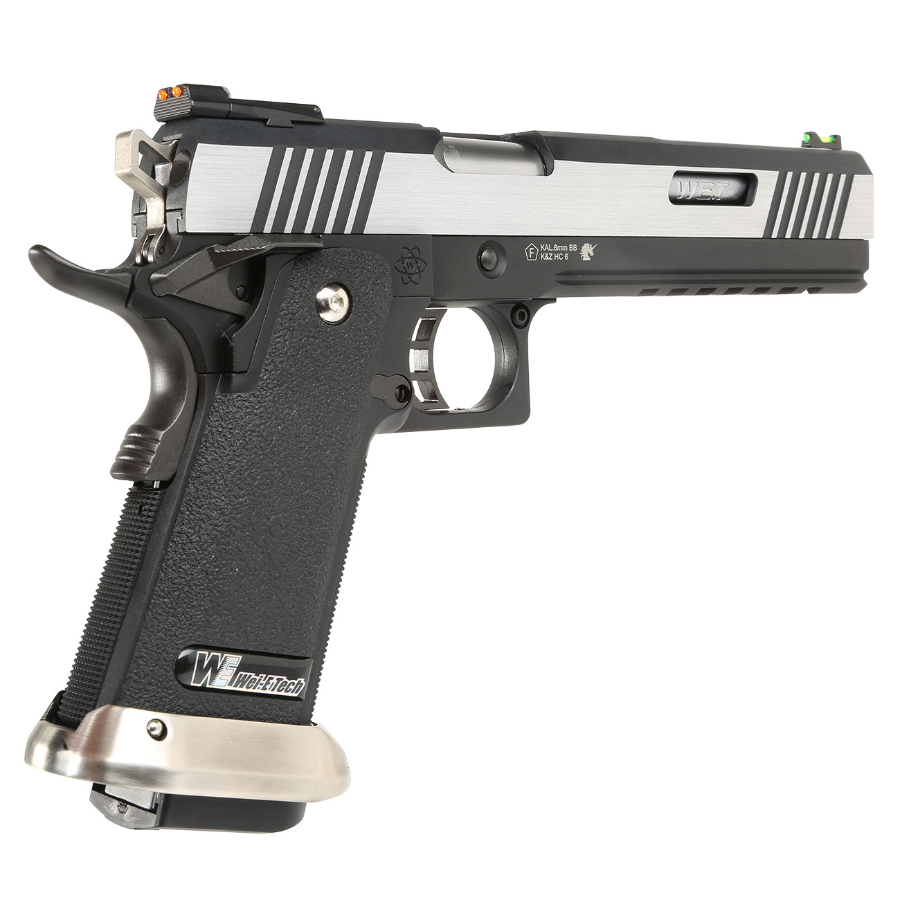 Wei-ETech Hi-Capa 6 WET Force Type-A Vollmetall GBB 6mm BB silber Bild 4