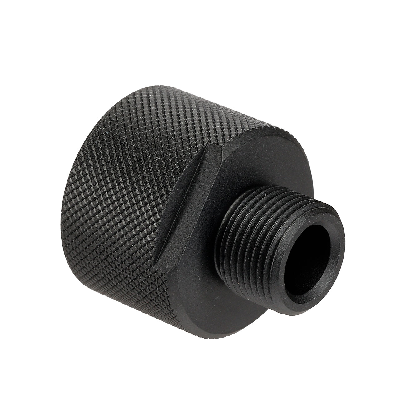 Silverback CNC Aluminium Silencer Adapter 24mm+ CW auf 14mm- CCW schwarz Bild 1