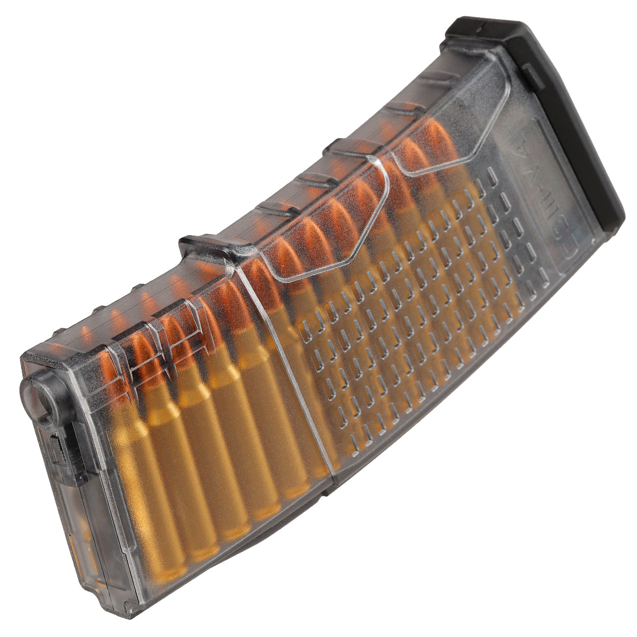 G&G M4 GOM V4 Tactical Polycarbonate-Magazin Mil-Sim Low-Cap 30 Schuss grau-transparent