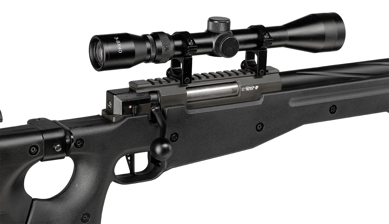 Well L96 AWS-338 Snipergewehr inkl. Zweibein / Zielfernrohr Springer 6mm BB schwarz - Spiral Barrel Edition Bild 9