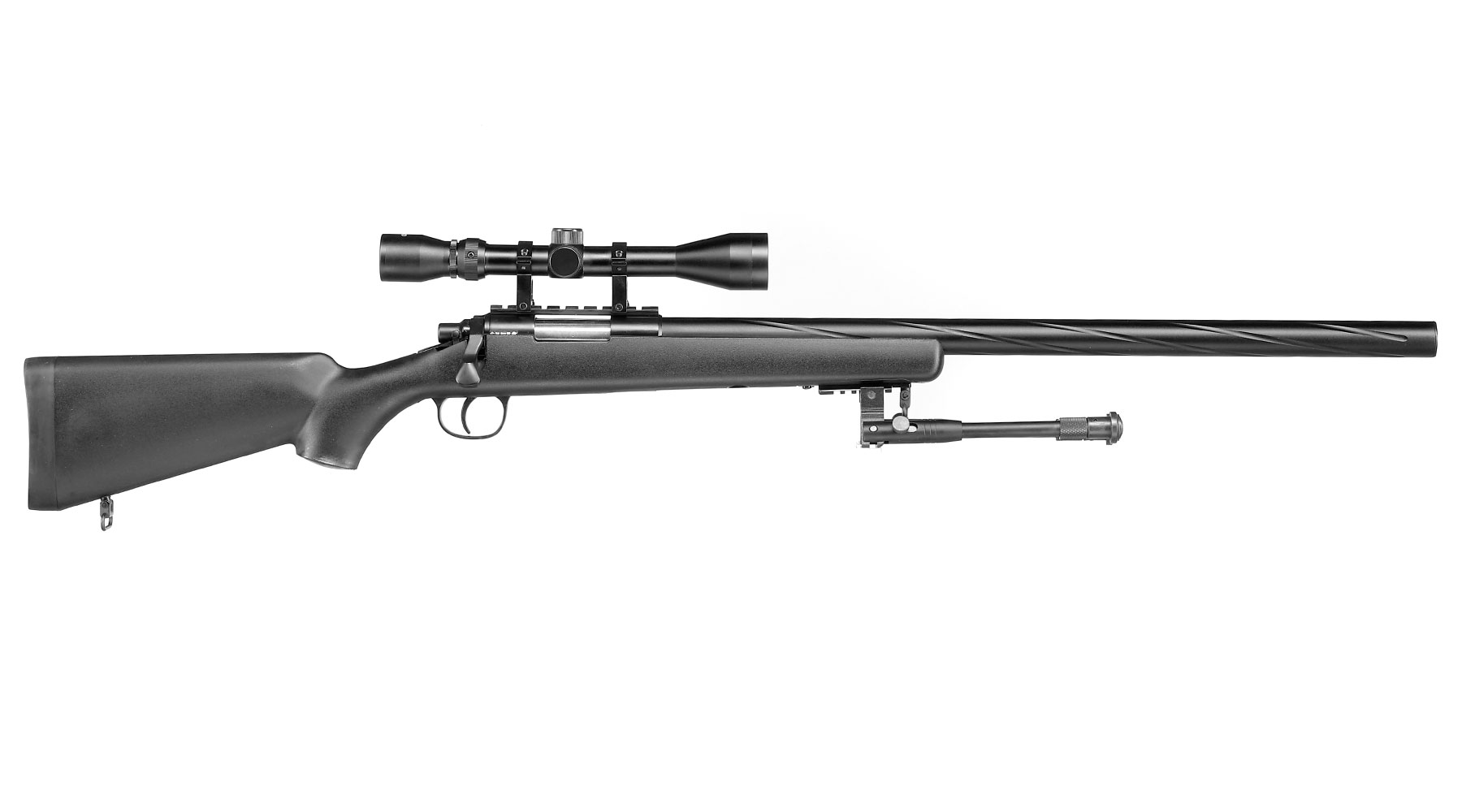 Well M700 Snipergewehr inkl. Zweibein / Zielfernrohr Springer 6mm BB schwarz - Spiral Barrel Edition Bild 3