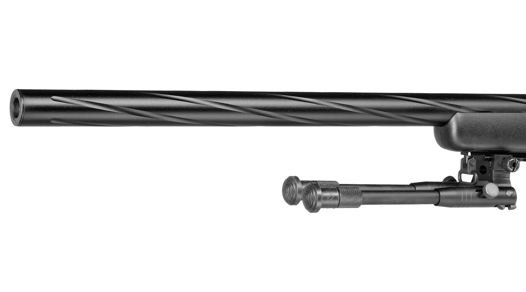 Well M700 Snipergewehr inkl. Zweibein / Zielfernrohr Springer 6mm BB schwarz - Spiral Barrel Edition Bild 7