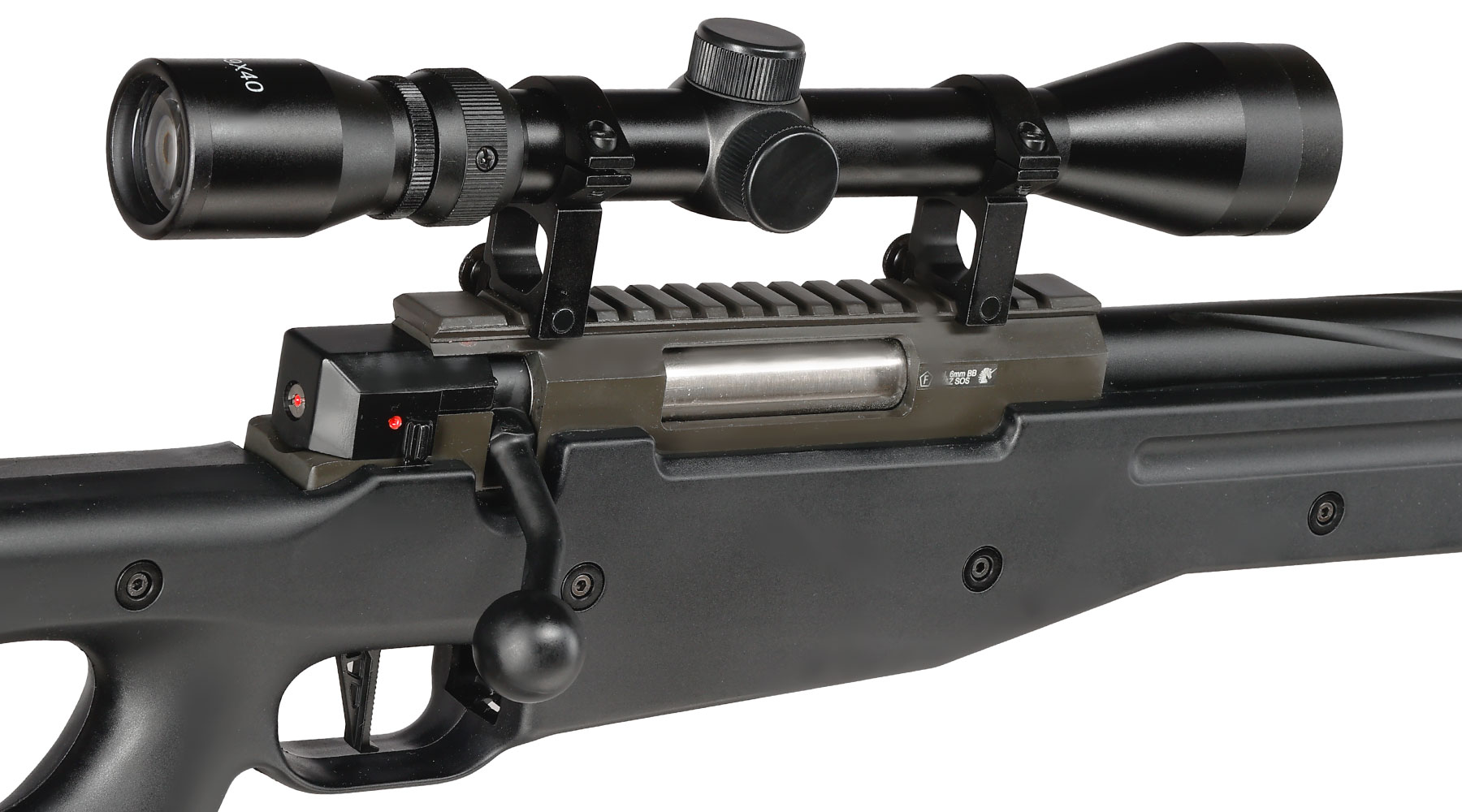 Well L96 Snipergewehr inkl. Zweibein / Zielfernrohr Springer 6mm BB schwarz - Spiral Barrel Edition Bild 10