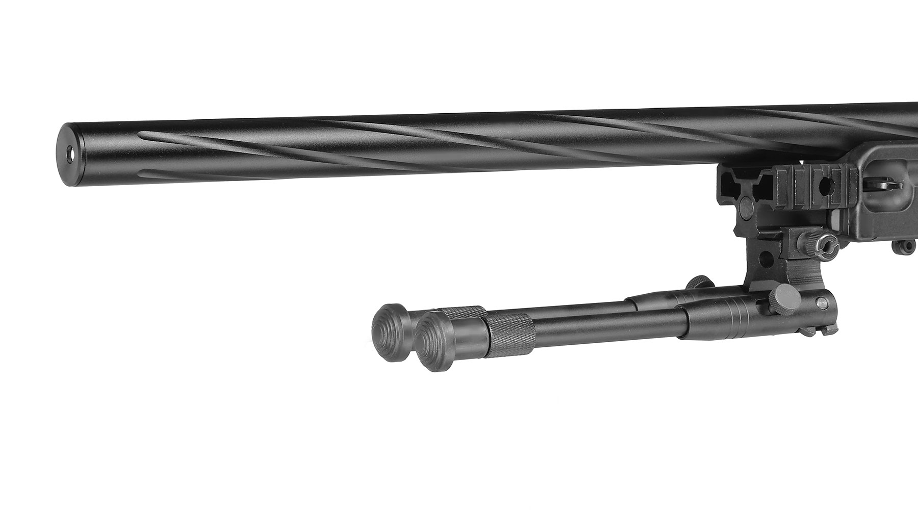 Well L96 Snipergewehr inkl. Zweibein / Zielfernrohr Springer 6mm BB schwarz - Spiral Barrel Edition Bild 7