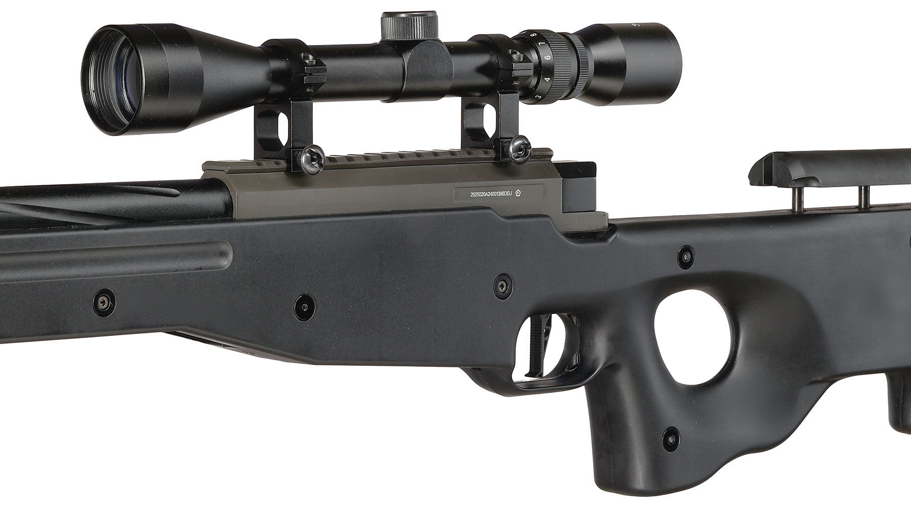 Well L96 Snipergewehr inkl. Zweibein / Zielfernrohr Springer 6mm BB schwarz - Spiral Barrel Edition Bild 8