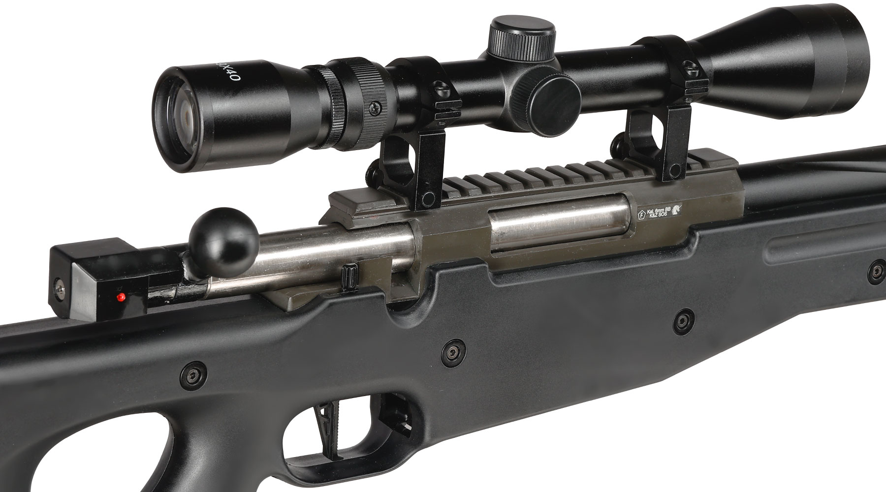 Well L96 Snipergewehr inkl. Zweibein / Zielfernrohr Springer 6mm BB schwarz - Spiral Barrel Edition Bild 9