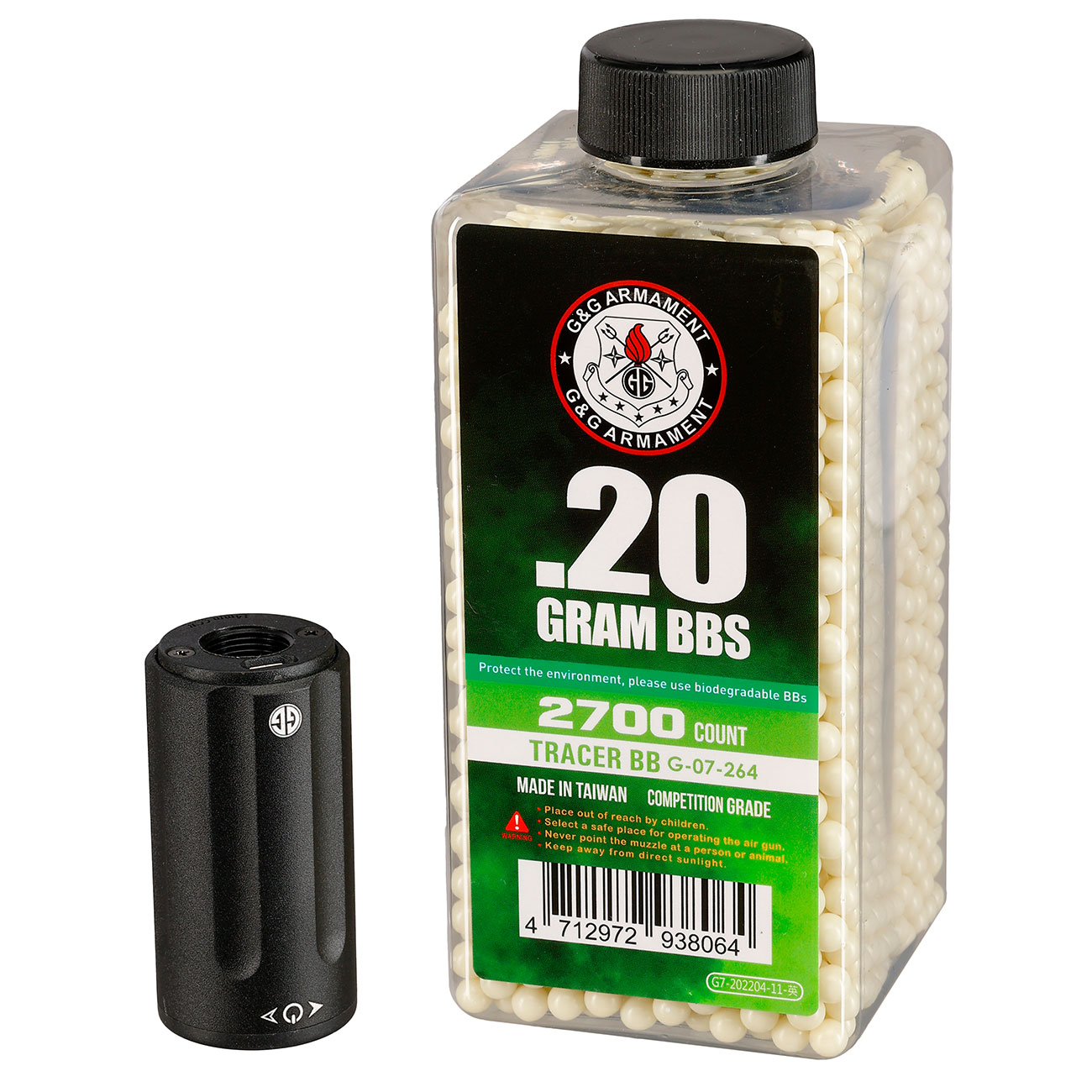 G&G MF122T Aluminium Micro Tracer / Muzzle Flasher Unit inkl. integriertem Akku 14mm- schwarz