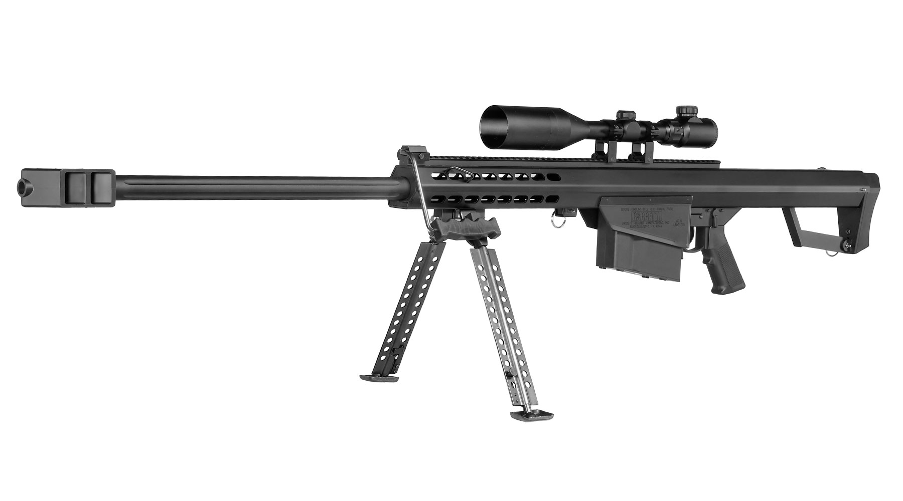 Snow Wolf Barrett M82A1 Vollmetall Bolt-Action Snipergewehr Springer 6mm BB schwarz inkl. 3-9x50E Zielfernrohr