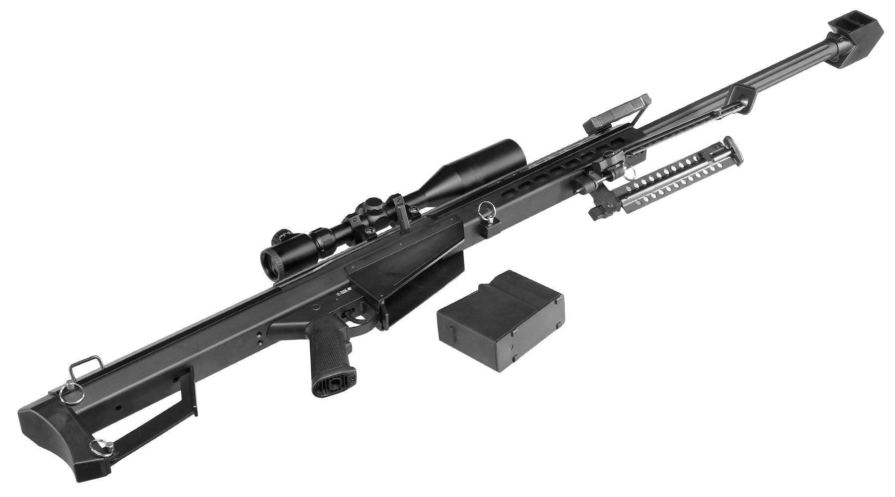 Snow Wolf Barrett M82A1 Vollmetall Bolt-Action Snipergewehr Springer 6mm BB schwarz inkl. 3-9x50E Zielfernrohr Bild 5