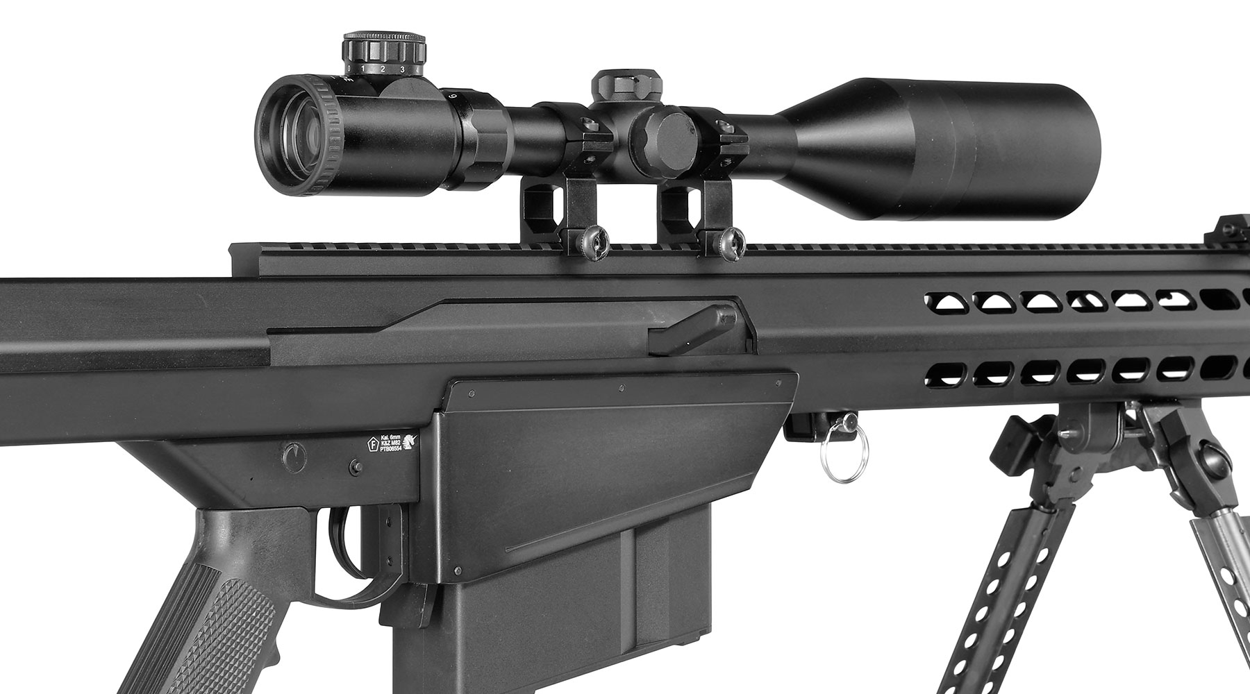 Snow Wolf Barrett M82A1 Vollmetall Bolt-Action Snipergewehr Springer 6mm BB schwarz inkl. 3-9x50E Zielfernrohr Bild 8