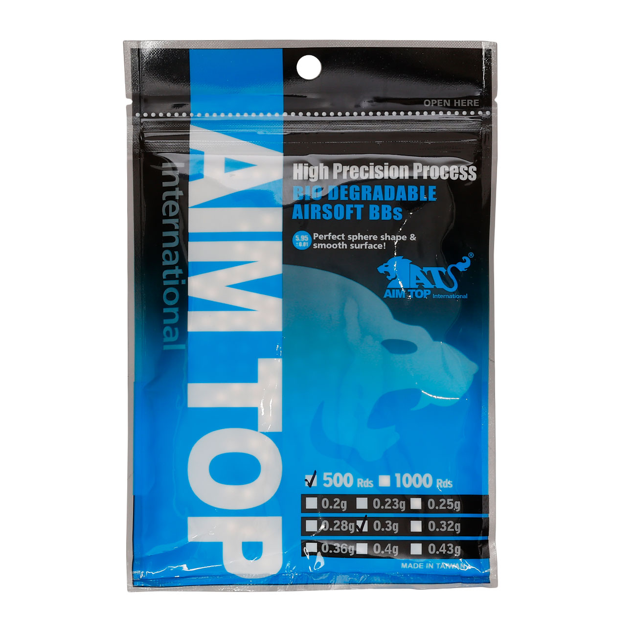 AIM Top High Precision BIO 0.30g 500er Beutel hellgrau