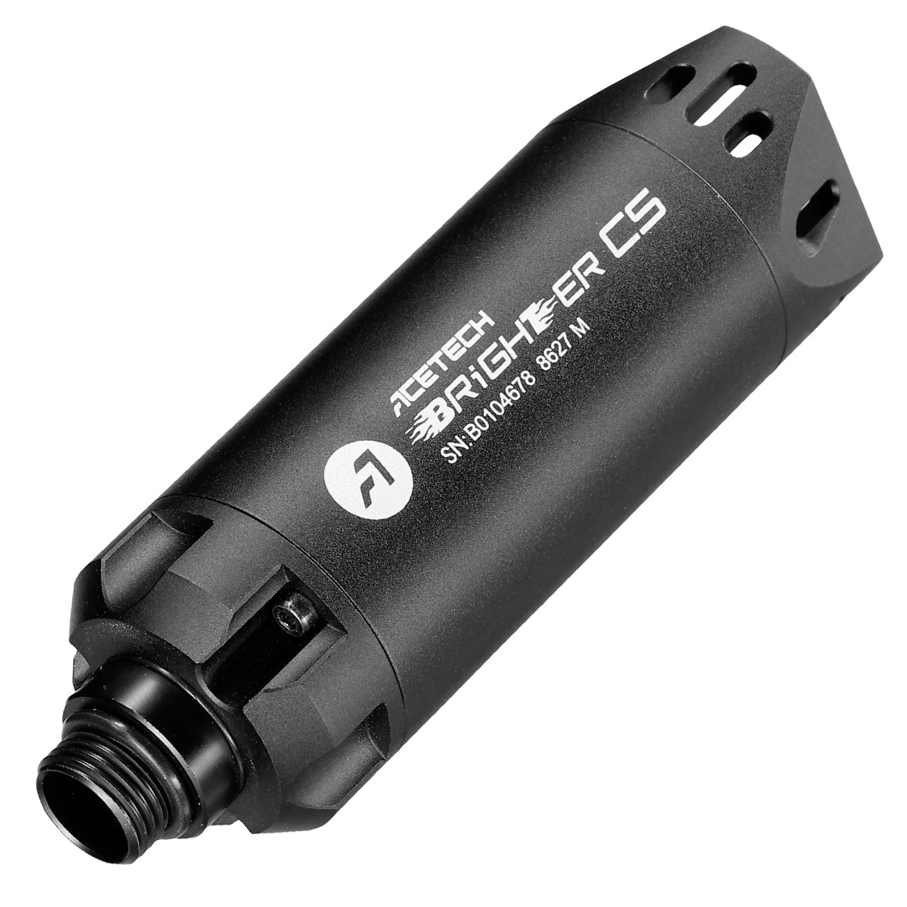 Acetech Brighter CS Aluminium Silencer Mini Tracer Unit inkl. LiPo Akku 11mm+ / 14mm- schwarz Bild 2