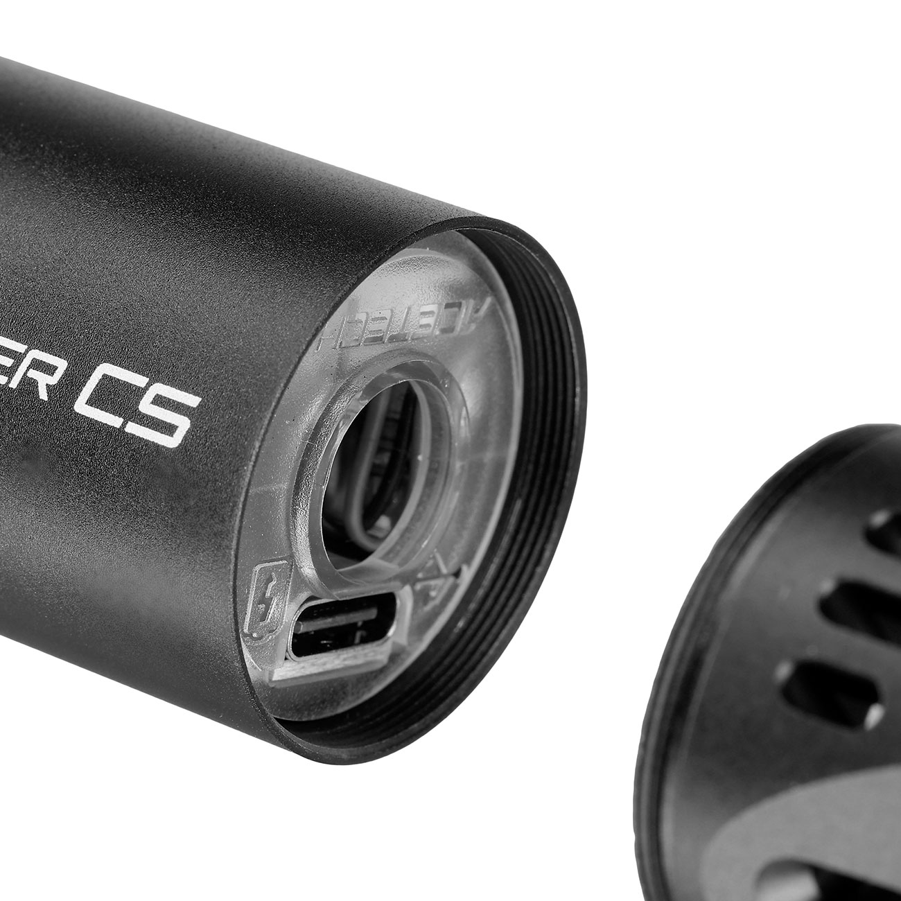 Acetech Brighter CS Aluminium Silencer Mini Tracer Unit inkl. LiPo Akku 11mm+ / 14mm- schwarz Bild 9