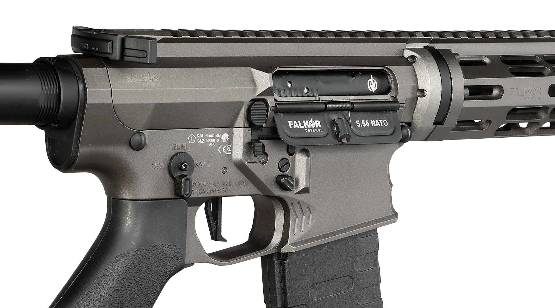 APS / EMG Falkor Defense Blitz Compact 2.0 RS-3 eSilver Edge SDU-MosFet Vollmetall S-AEG 6mm grau Bild 8