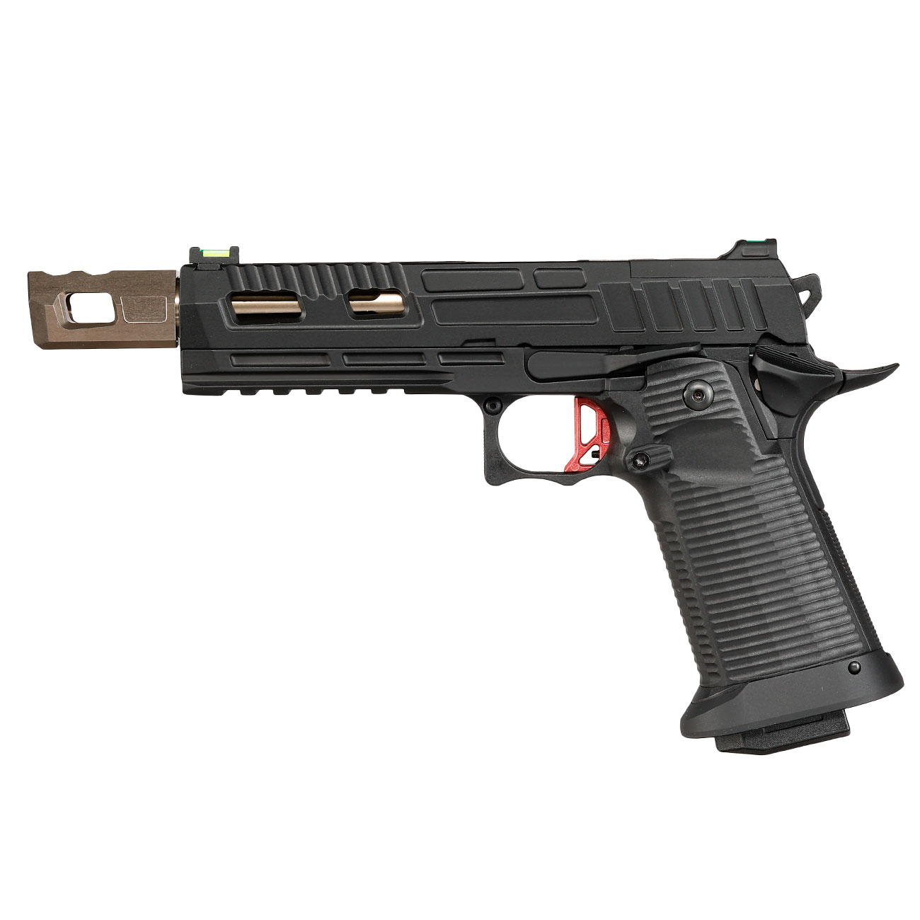 KJ Works Hi-Capa KP-19 Compensator Vollmetall CO2BB 6mm BB schwarz / bronze Bild 1