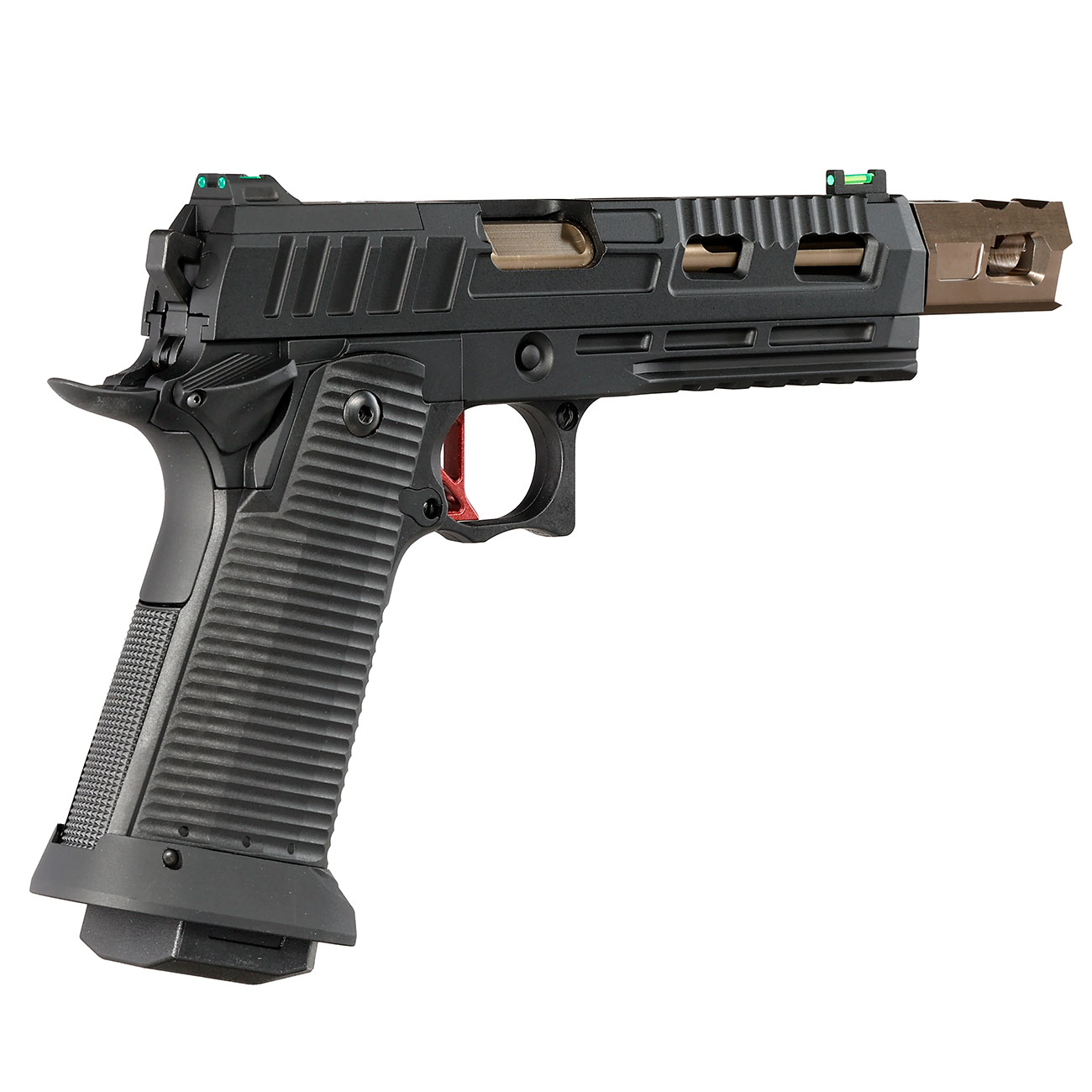 KJ Works Hi-Capa KP-19 Compensator Vollmetall CO2BB 6mm BB schwarz / bronze Bild 4