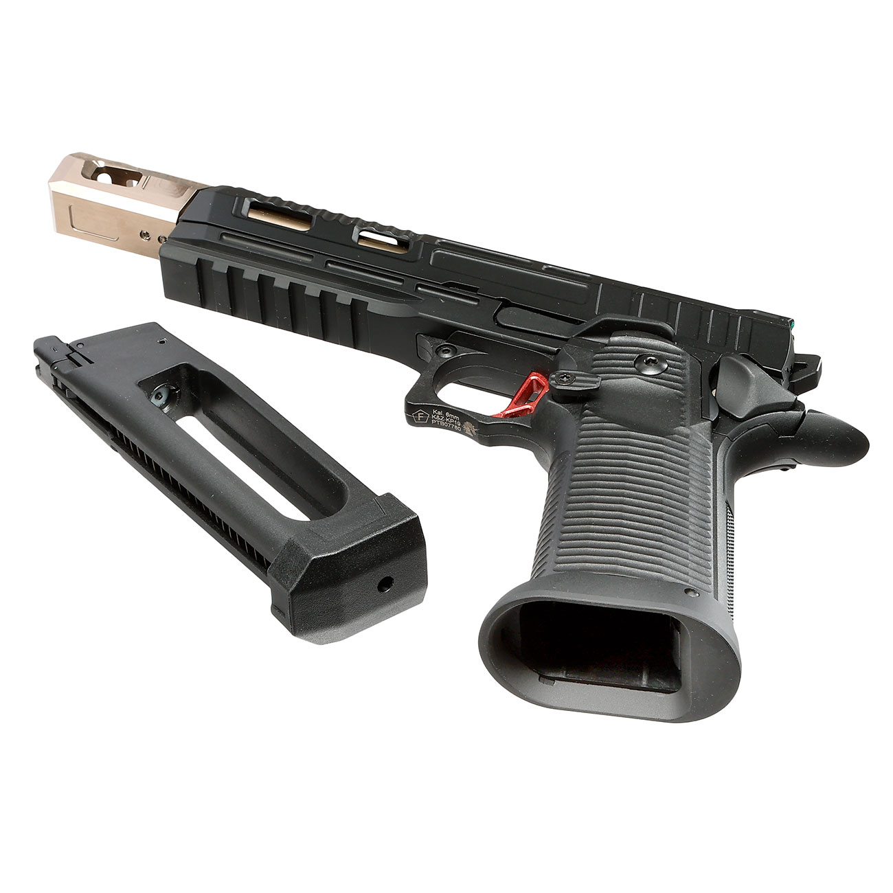 KJ Works Hi-Capa KP-19 Compensator Vollmetall CO2BB 6mm BB schwarz / bronze Bild 6