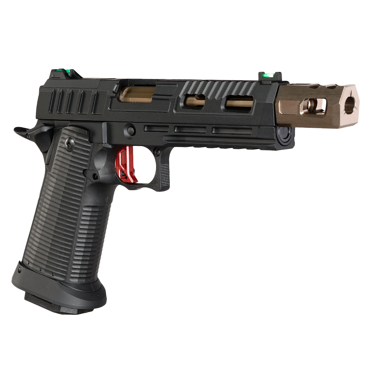 KJ Works Hi-Capa KP-19 Compensator Vollmetall CO2BB 6mm BB schwarz / bronze Bild 7