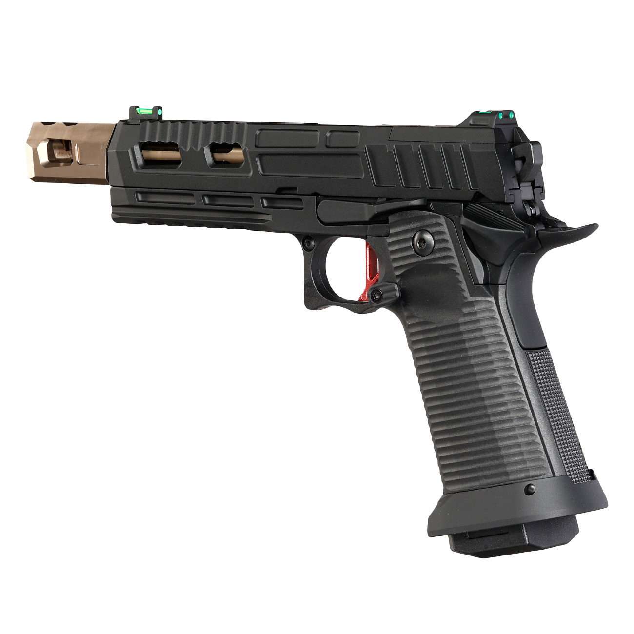 KJ Works Hi-Capa KP-19 Compensator Vollmetall CO2BB 6mm BB schwarz / bronze Bild 8
