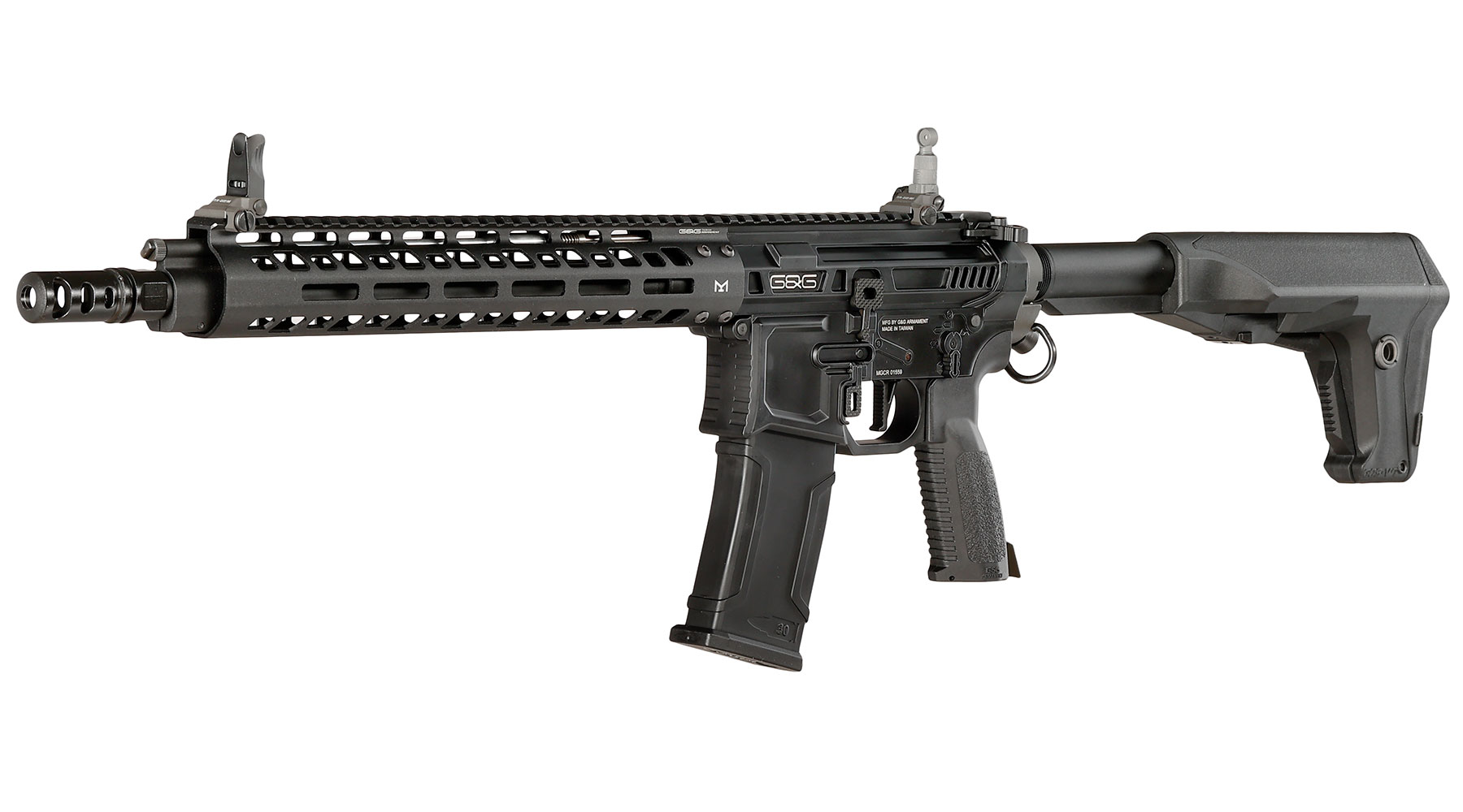 G&G M4 MGCR 556 12 Zoll Vollmetall GBB 6mm BB schwarz