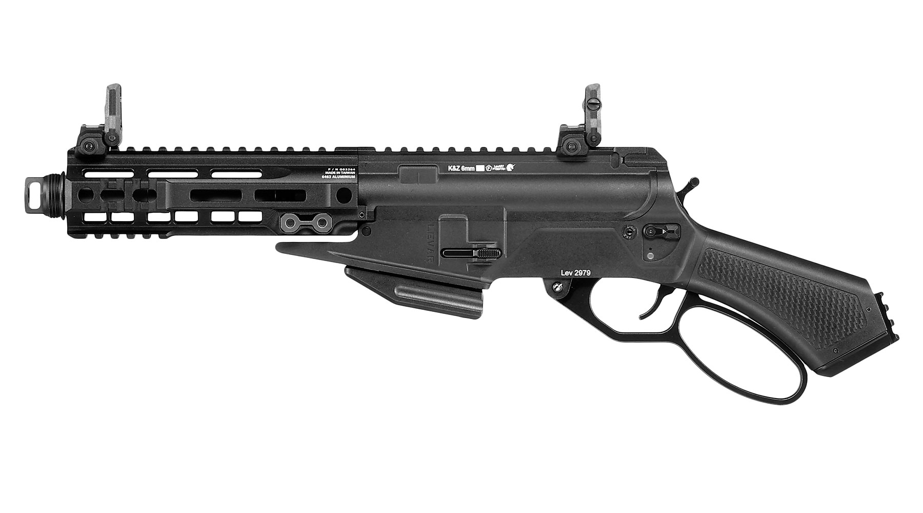 G&G LevAR 7 Zoll Shorty-Rifle Gas Lever Action Vollmetall 6mm BB schwarz Bild 1