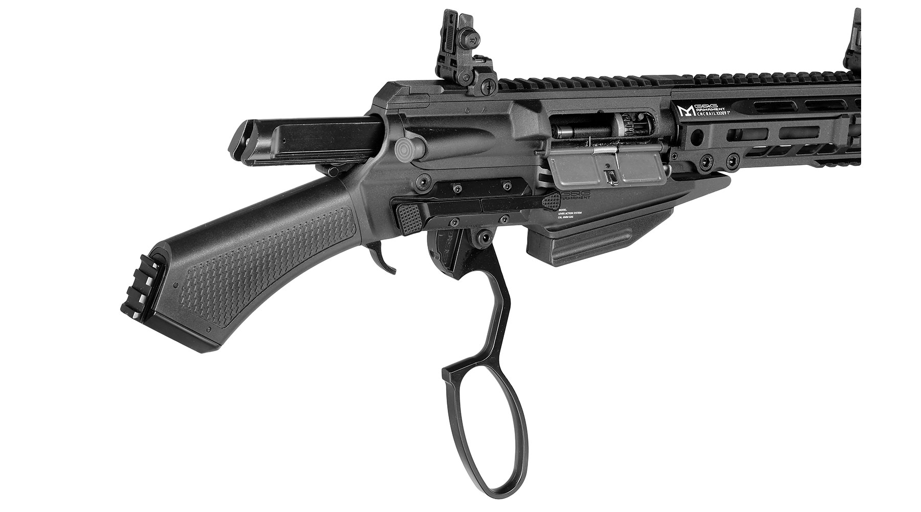 G&G LevAR 7 Zoll Shorty-Rifle Gas Lever Action Vollmetall 6mm BB schwarz Bild 10