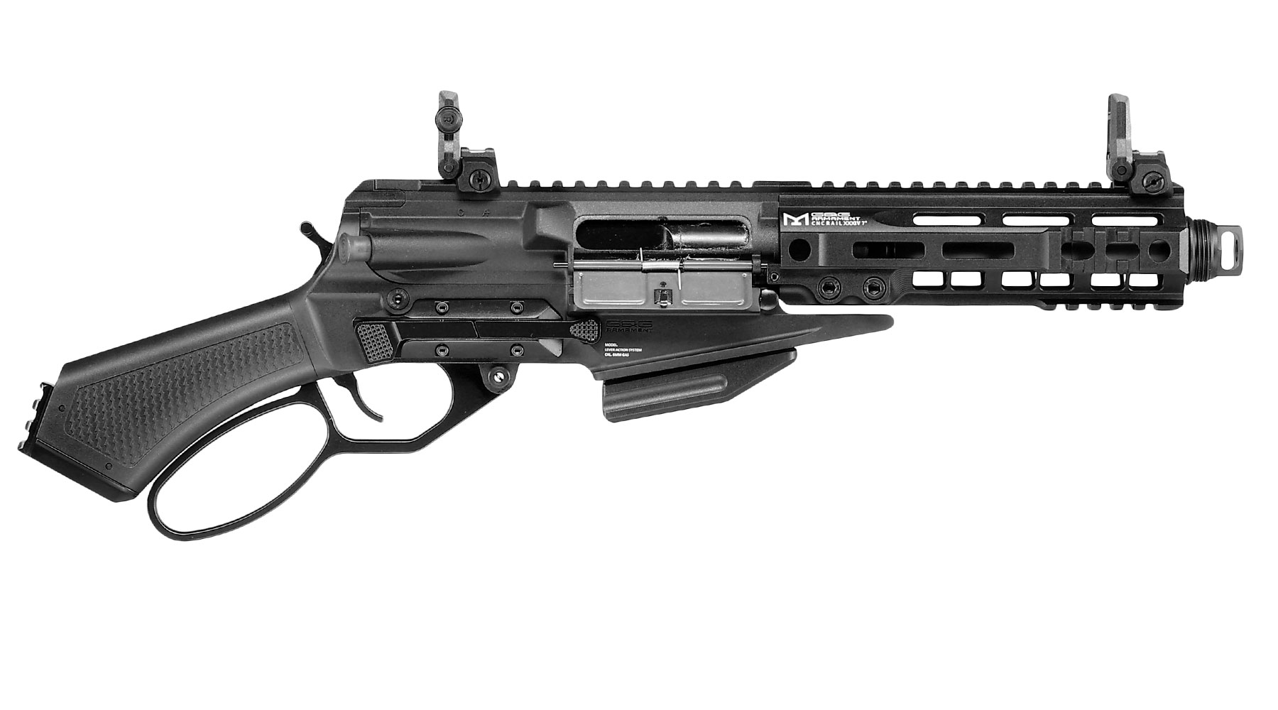 G&G LevAR 7 Zoll Shorty-Rifle Gas Lever Action Vollmetall 6mm BB schwarz Bild 2