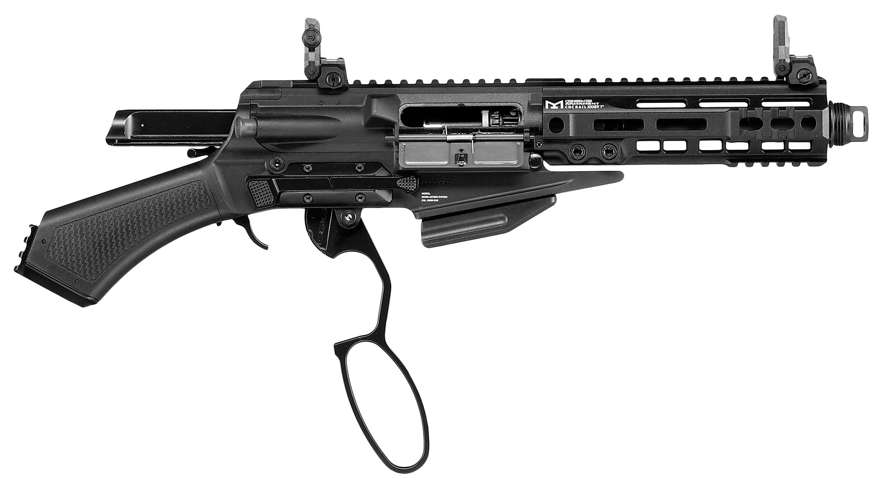 G&G LevAR 7 Zoll Shorty-Rifle Gas Lever Action Vollmetall 6mm BB schwarz Bild 3