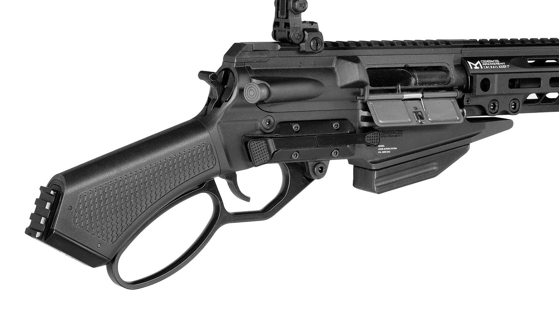 G&G LevAR 7 Zoll Shorty-Rifle Gas Lever Action Vollmetall 6mm BB schwarz Bild 9