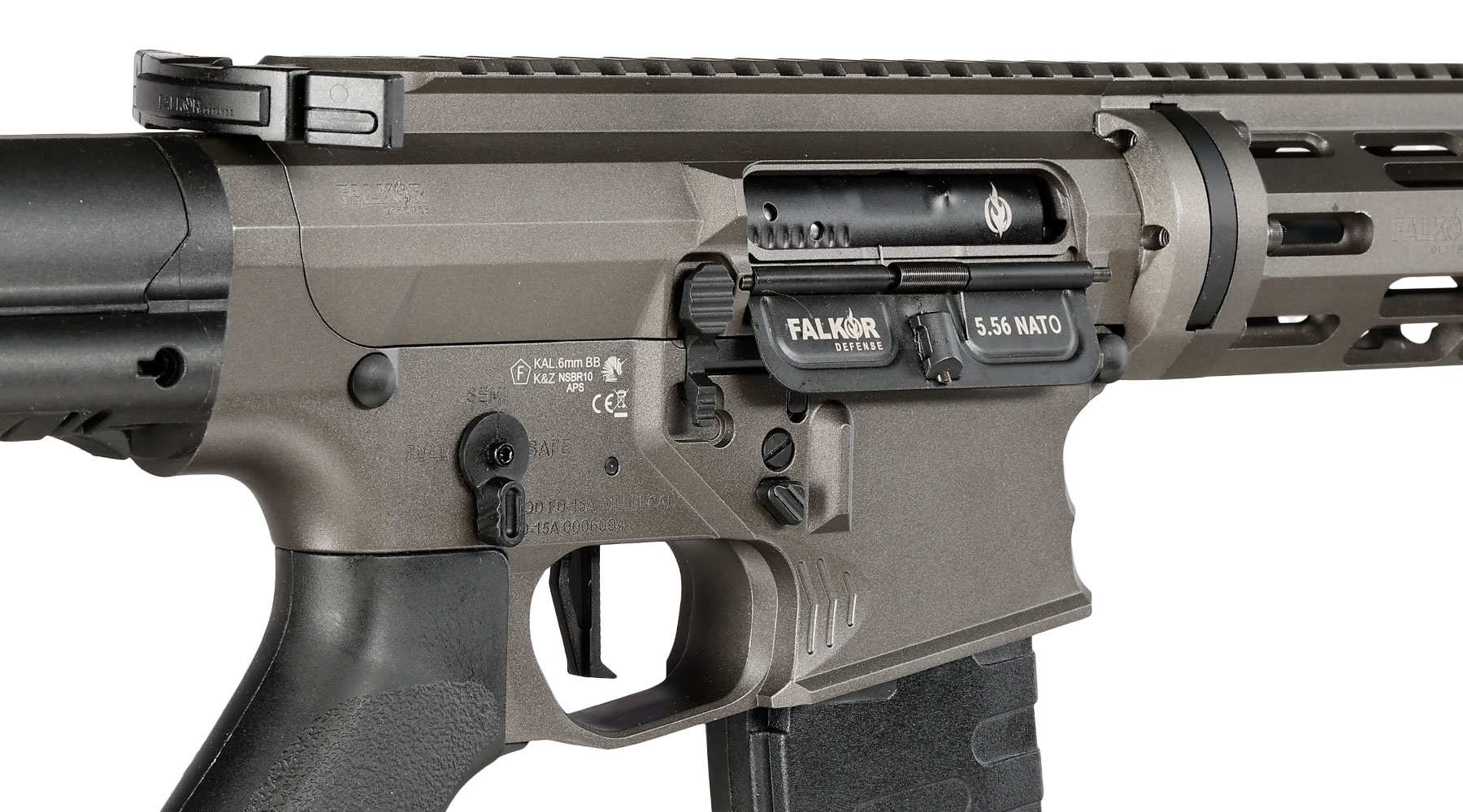 APS / EMG Falkor Defense Blitz Compact CRS eSilver Edge SDU-MosFet Vollmetall S-AEG 6mm grau Bild 8