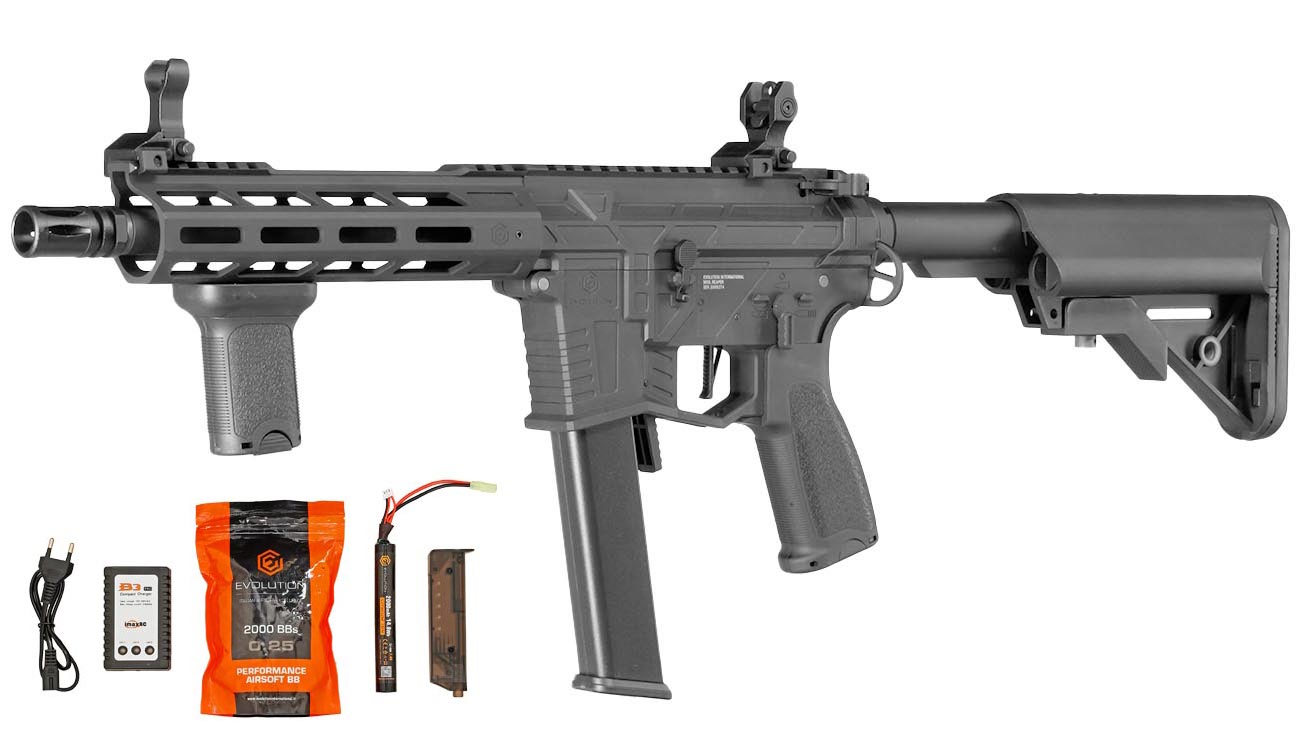 Evolution Reaper 9mm S EMR PCC Carbontech S-AEG 6mm BB schwarz - Komplettset