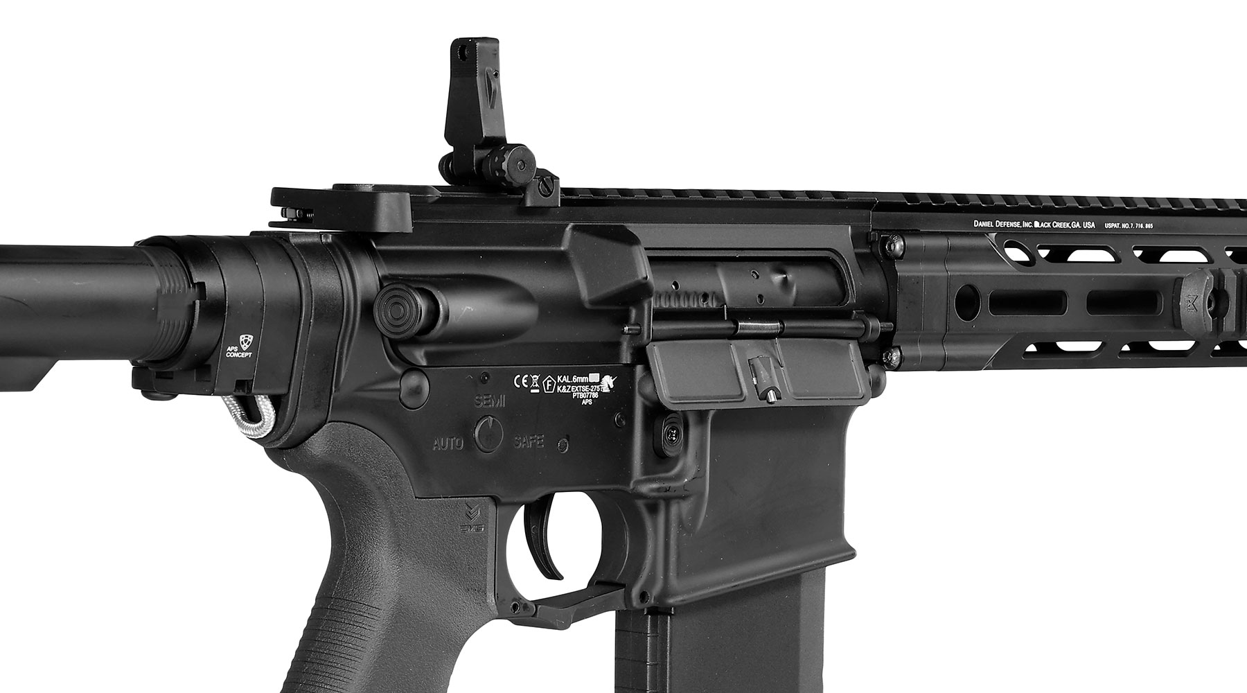 APS / EMG Daniel Defense DDM4 V7P Pistol Edge II MosFet Vollmetall S-AEG 6mm BB schwarz Bild 10
