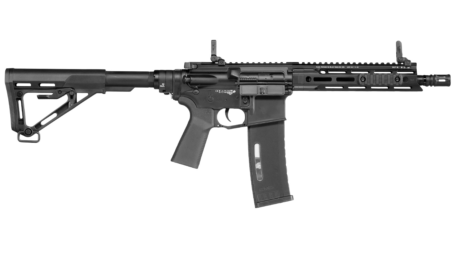 APS / EMG Daniel Defense DDM4 V7P Pistol Edge II MosFet Vollmetall S-AEG 6mm BB schwarz Bild 3