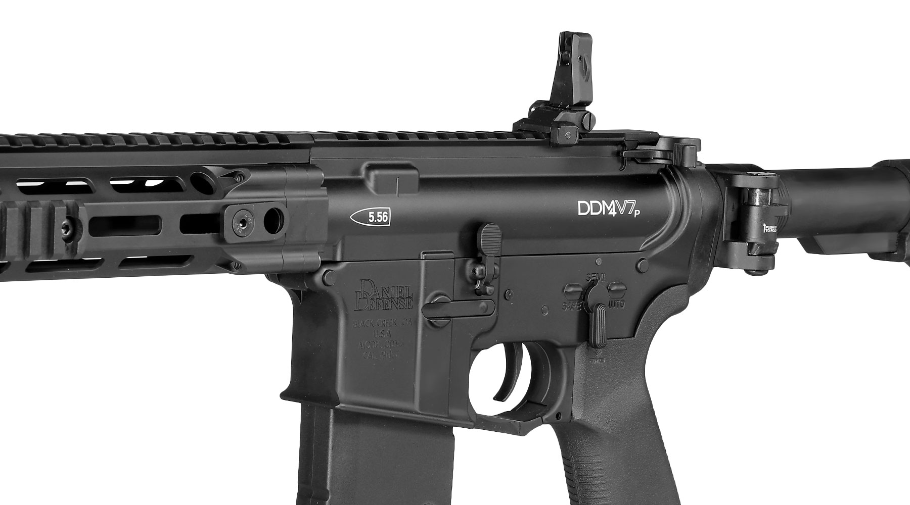 APS / EMG Daniel Defense DDM4 V7P Pistol Edge II MosFet Vollmetall S-AEG 6mm BB schwarz Bild 9