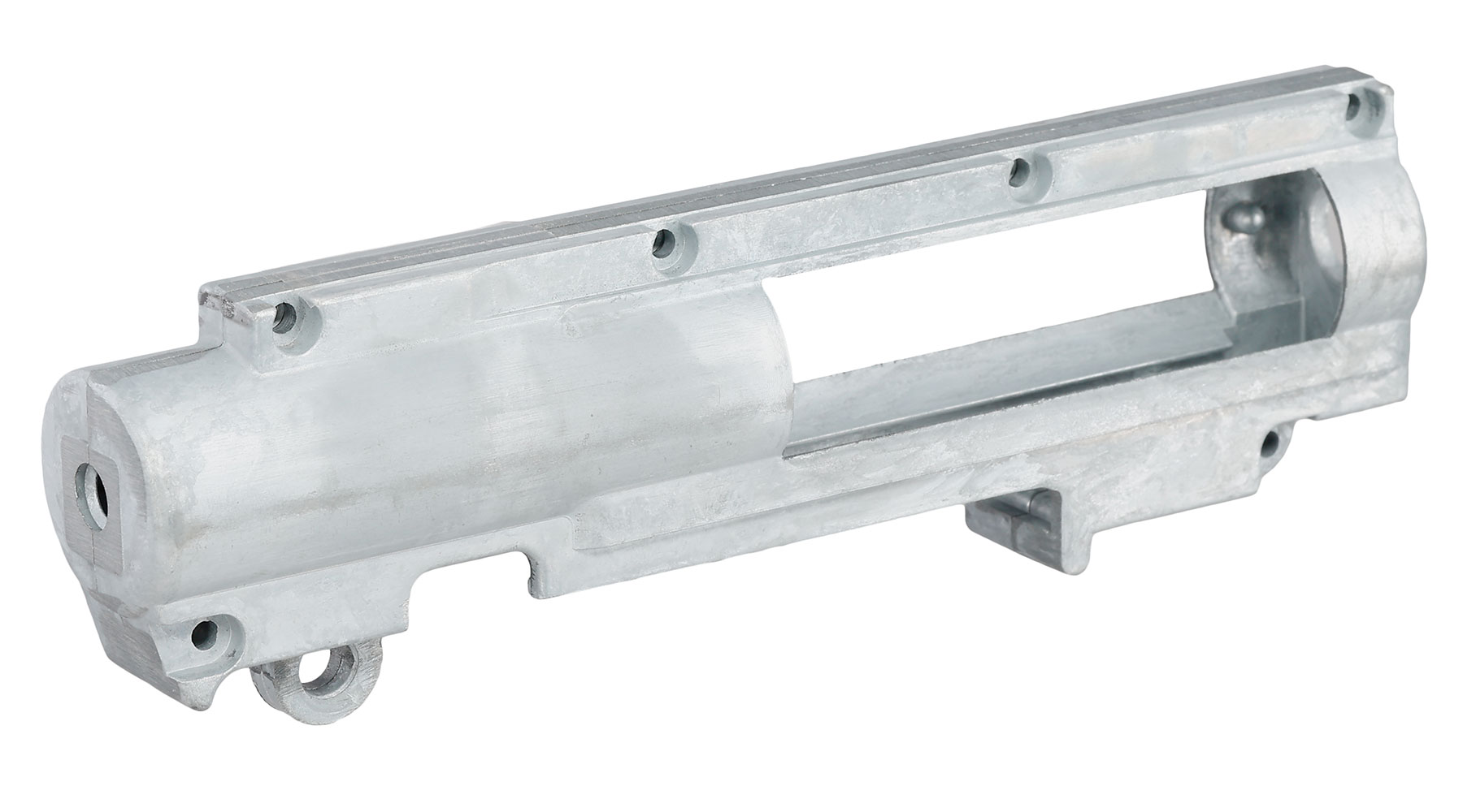 ICS M4 / M16 Split-Design Gearbox M120 komplett Standard Bore-Up Version oben silber MA-56 Bild 2
