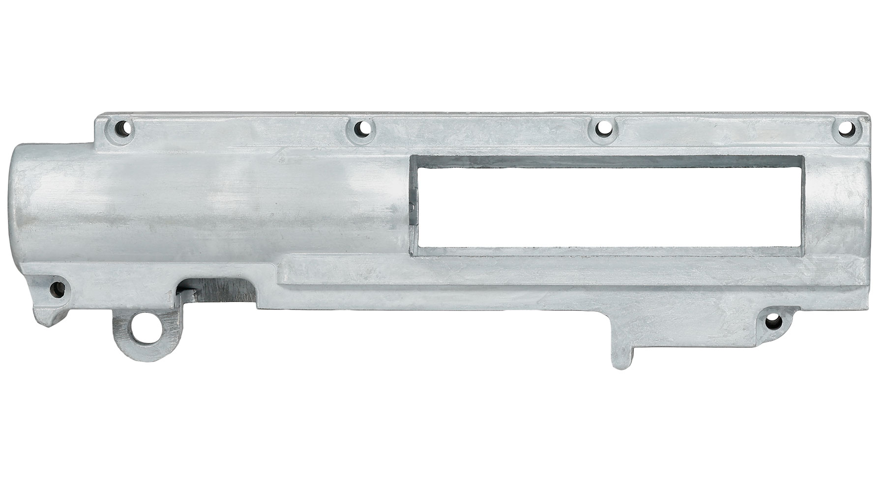 ICS M4 / M16 Split-Design Gearbox M120 komplett Standard Bore-Up Version oben silber MA-56 Bild 4